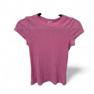 Free People Intimately Pink Short Sleeve Baby Tee